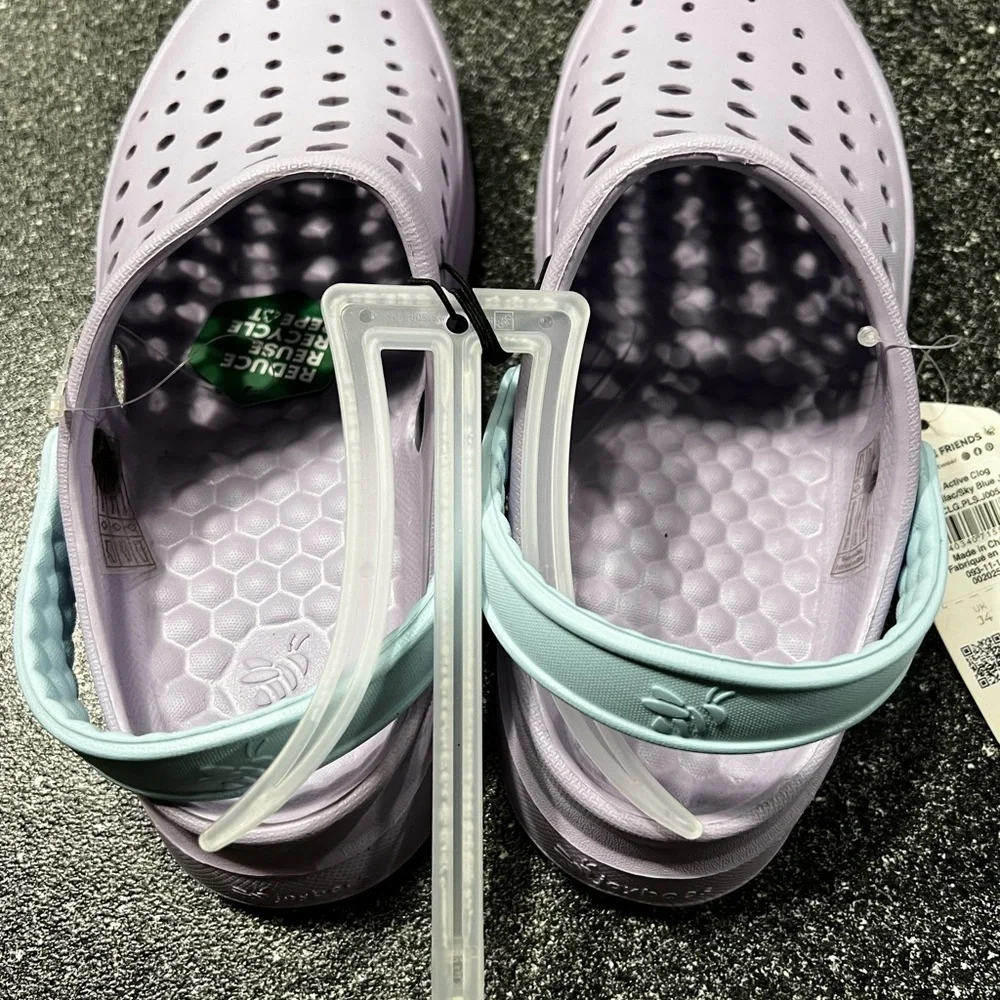 NWT Joybees Kids Active Clog Solid Lilac/Sky Blue Size 5